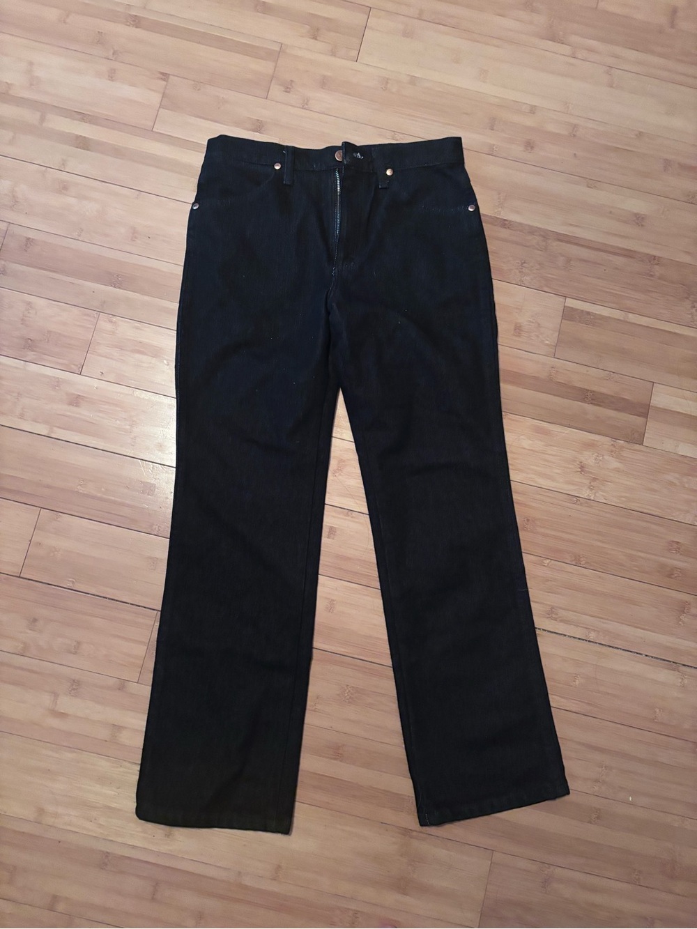 Wrangler Black Straight-Leg Denim Jeans